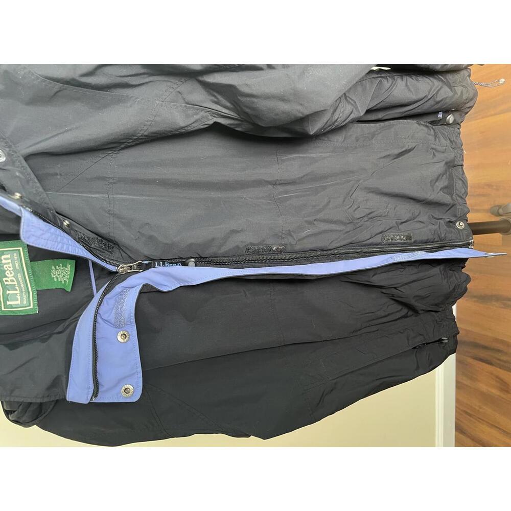 L.L. Bean Men’s Hooded Waterproof Jacket Black Blue XL Regular - Picture 2 of 5